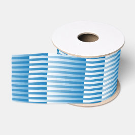 Blauw Witte Gestreepte Patroon Grosgrain Lint