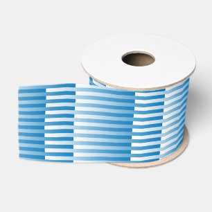 Blauw Witte Gestreepte Patroon Grosgrain Lint