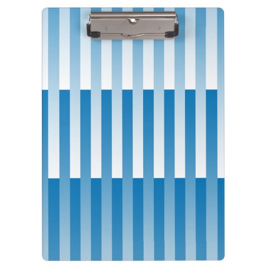Blauw Witte Gestreepte Patroon Klembord (Voorkant)