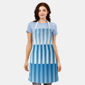 Blauw Witte Gestreepte Patroon Schort (Gedragen)