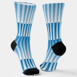 Blauw Witte Gestreepte Patroon Sokken