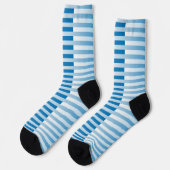 Blauw Witte Gestreepte Patroon Sokken (Links)