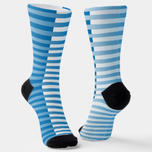 Blauw Witte Gestreepte Patroon Sokken