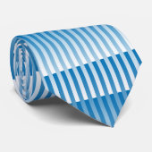 Blauw Witte Gestreepte Patroon Stropdas (Opgerold)