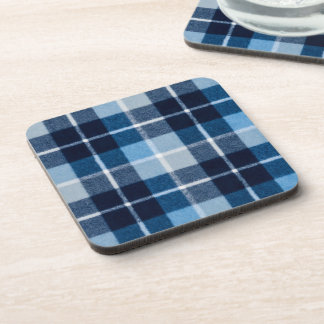 Blauw Witte Gezellige Geruite Flanel Bier Onderzetter