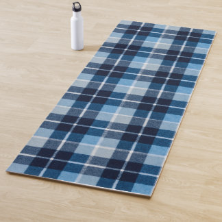 Blauw Witte Gezellige Geruite Flanel Yogamat