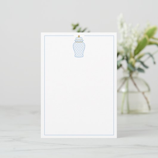 Blauw & Witte Gingangpot Kaart (Staand voorkant)