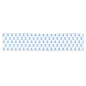 Blauw-witte gingham boog patroon korte tafelloper (Horizontaal)