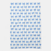 Blauw-witte gingham boog patroon theedoek (Verticaal)
