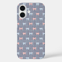 Blauw Witte Gingham Roze Blauwe Coquette Strikken 