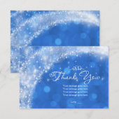 Blauw & Witte Glitter Assepoester Bedankt (Voorkant / Achterkant)
