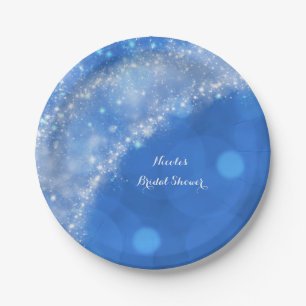 Blauw & Witte Glitter Assepoester Feest voor elke  Papieren Bordje