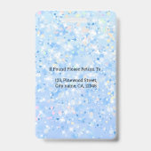 Blauw Witte Glitter Personeel Foto ID Badge (Achterkant)