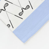 Blauw witte golfclubs gepersonaliseerd fleece deken (Hoek)