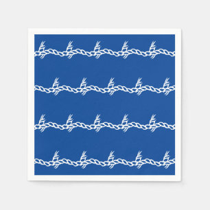 Blauw witte golven maritieme touw feest papieren s servet