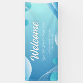 Blauw Witte Gradiënt Moderne Welkom Evenementen Di Spandoek (Verticaal)