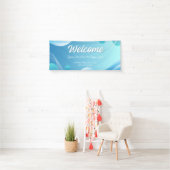 Blauw Witte Gradiënt Moderne Welkom Event Weergave Spandoek (Insitu)