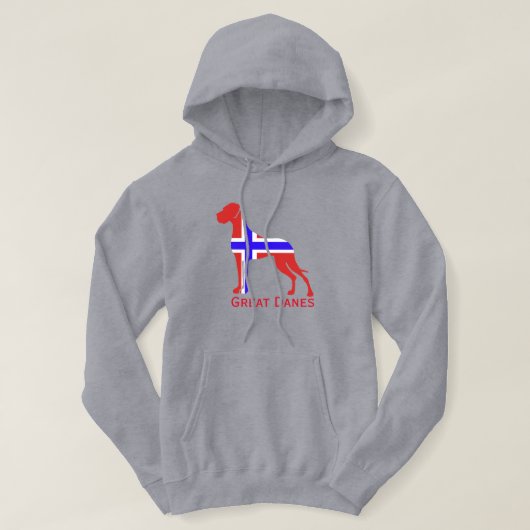 Blauw witte Great Dane Hoodie (Design voorkant)