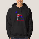 Blauw witte Great Dane Hoodie (Voorkant)