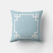 Blauw-witte Griekse sleutel Buitenkussen (Achterkant)