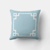 Blauw-witte Griekse sleutel Kussen (Achterkant)