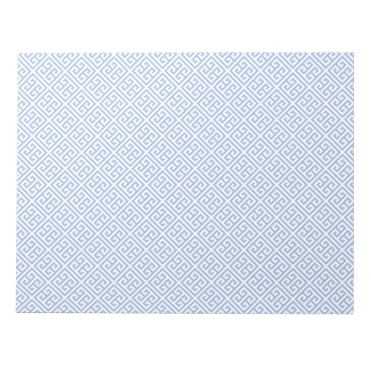 Blauw-witte Griekse sleutelenveloppen Notitieblok (Voorkant)