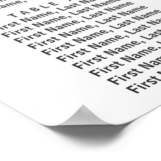 Blauw-witte groene Floral Wedding Seating Chart Poster (Hoek)