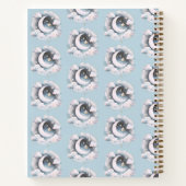 Blauw Witte Halve Maan Hemelse Boho Schetsboek Notitieboek (Achterkant)