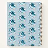 Blauw Witte Halve Maan Hemelse Boho Schetsboek Notitieboek (Achterkant)
