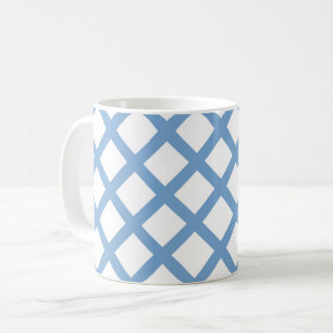 Blauw Witte Harlekijn Diamant Streep Patroon Koffiemok