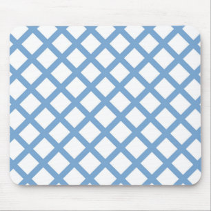 Blauw Witte Harlekijn Diamant Streep Patroon Muismat