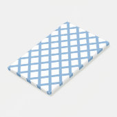 Blauw Witte Harlekijn Diamant Streep Patroon Post-it® Notes (Schuin)