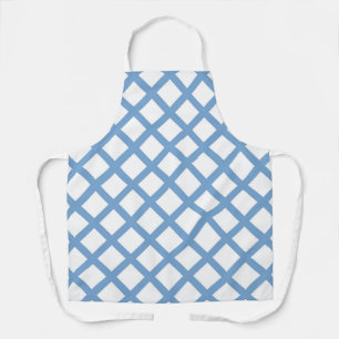 Blauw Witte Harlekijn Diamant Streep Patroon Schort