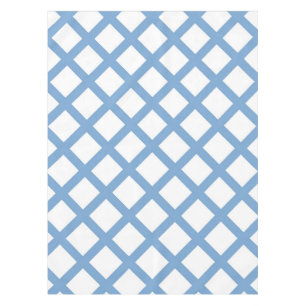 Blauw Witte Harlekijn Diamant Streep Patroon Tafelkleed