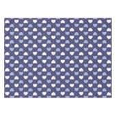 Blauw-witte harten Argyle Tafelkleed (Voorkant (Horizontaal))