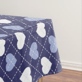 Blauw-witte harten Argyle Tafelkleed (Voorbeeld)