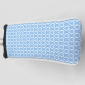 Blauw Witte Harten Patroon Golfheadcover (Voorkant)