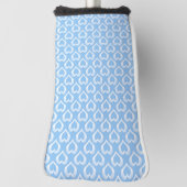 Blauw Witte Harten Patroon Golfheadcover (Draai 90)