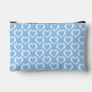 Blauw Witte Harten Patroon Klein Etui