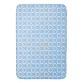 Blauw Witte Hartjes Patroon Badmat (Voorkant Verticaal)