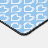 Blauw Witte Hartjes Patroon Bureaumat (Hoek)