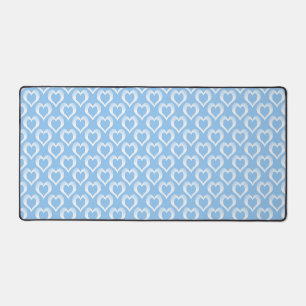 Blauw Witte Hartjes Patroon Bureaumat