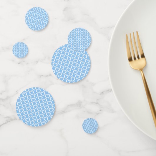 Blauw Witte Hartjes Patroon Confetti (Groep)