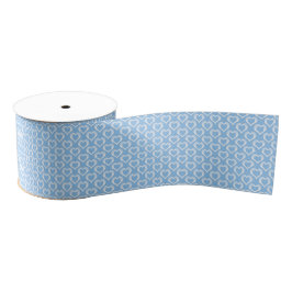 Blauw Witte Hartjes Patroon Grosgrain Lint