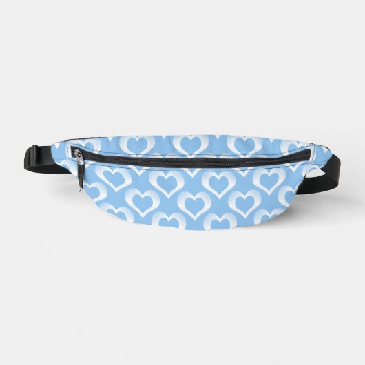 Blauw Witte Hartjes Patroon Heuptasje (Voorkant)