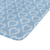 Blauw Witte Hartjes Patroon Snijplank (Hoek)