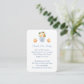 Blauw-witte Herfst Breng een boek Baby shower Informatiekaartje (Staand voorkant)