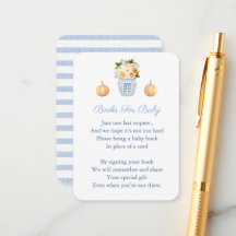 Blauw-witte Herfst Breng een boek Baby shower