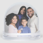 Blauw Witte Hert Kerst Familie Foto Dennsbomen Sneeuwbol (Achterkant)