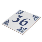 Blauw Witte Hoek Delft Art Custom House Nummer Tegeltje (Zijkant)